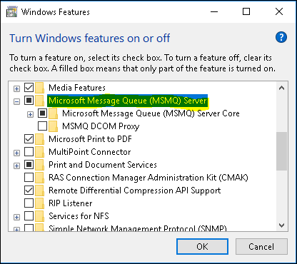 Enable MSMQ
